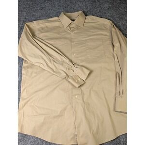 BCBG Attitude Mens XL Tan Dress Shirt Modern Fit Long Sleeve Cotton Stretch
